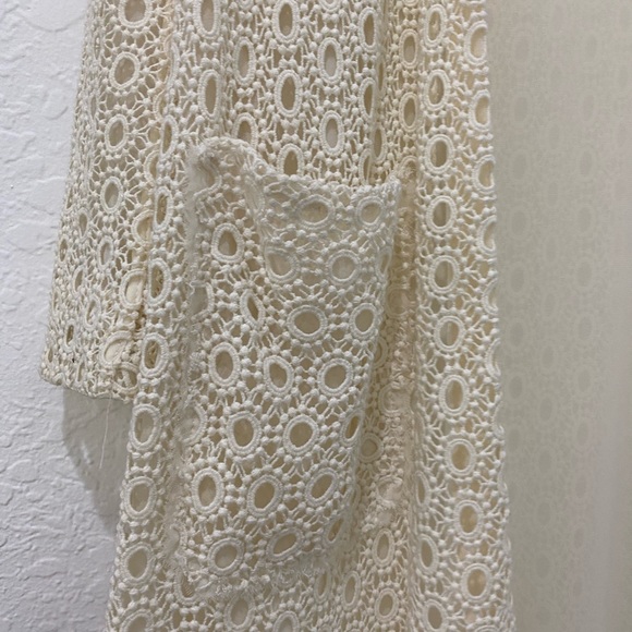 🌸PRICE⬇️• ZARA - Dressy Cream Knit Coat - size Large - Picture 6 of 8